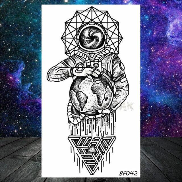 Realistic Small Planets Temporary Tattoos Arm Waterpoof Black Sticker Space Planets For Girls And Boys