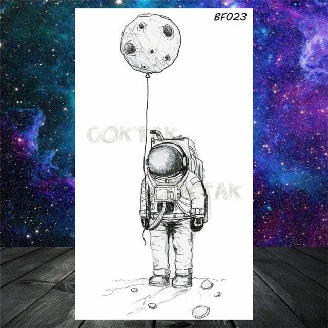 Realistic Small Planets Temporary Tattoos Arm Waterpoof Black Sticker Space Planets For Girls And Boys