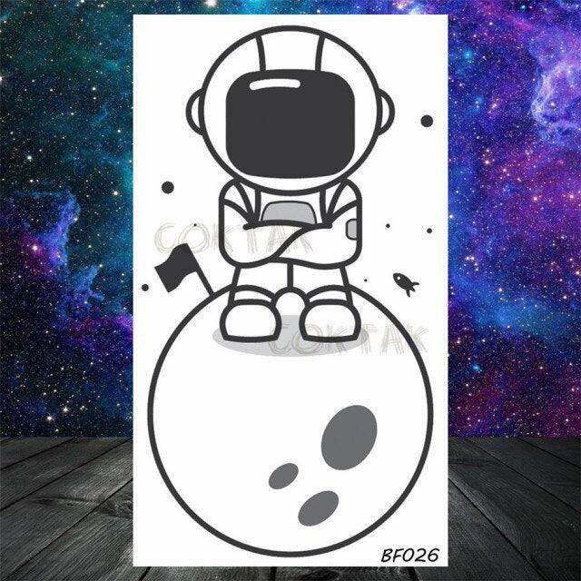 Realistic Small Planets Temporary Tattoos Arm Waterpoof Black Sticker Space Planets For Girls And Boys