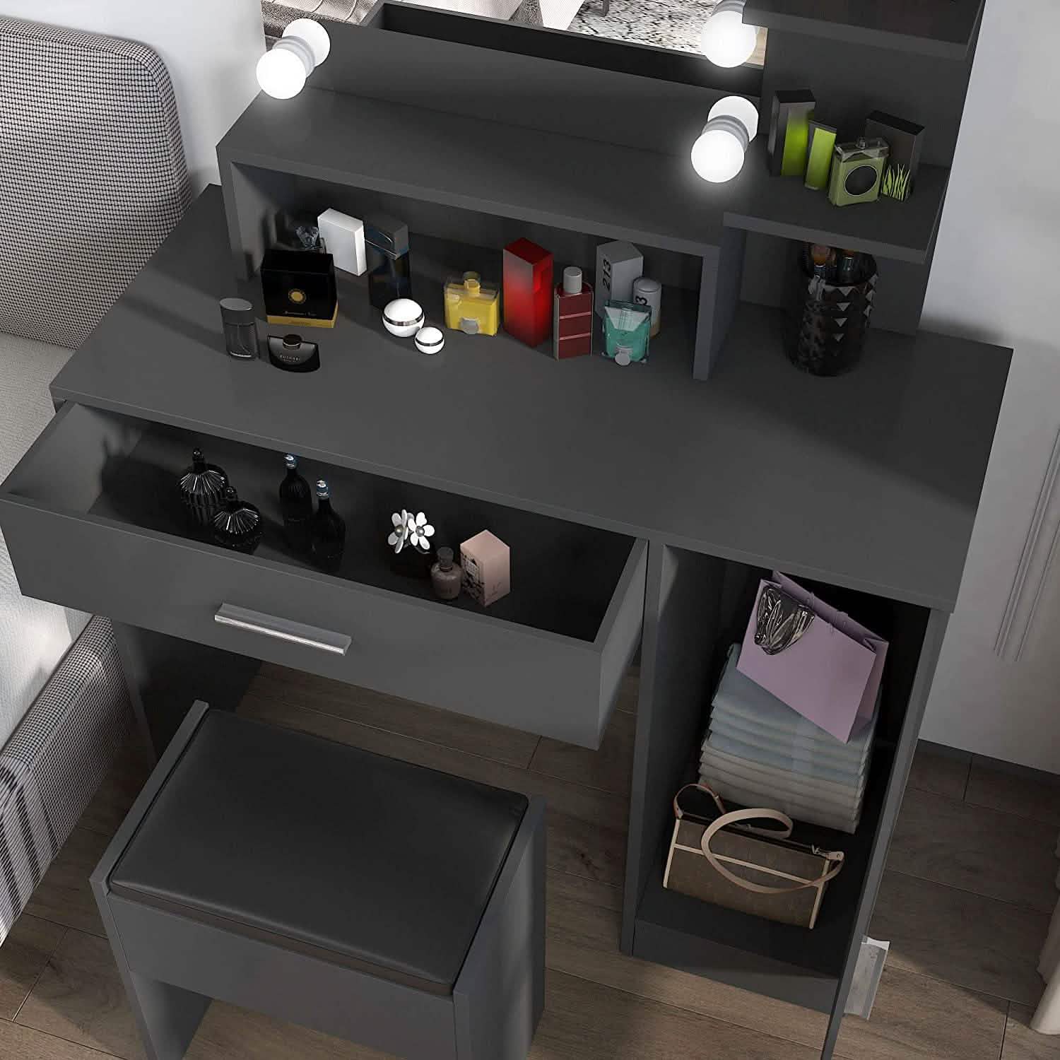 Rectangular Makeup Table with Mirror