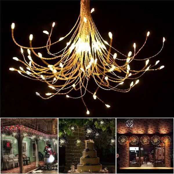 Remote Control Waterproof Christmas Fireworks LED String Lights