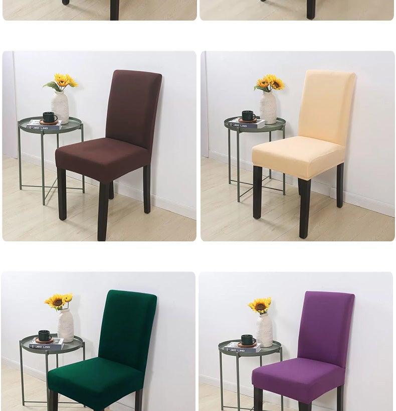 Removable Kitchen Chair Covers Chair Protector Covers For Dining Room Restaurant Hotel Solid Color Chair Covers Spandex Elastic Modern Chair Covers for Kitchen Covers for Armchairs For Home Decoration Wedding Chair Washable Furniture Chair for Kids