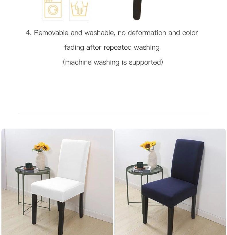 Removable Kitchen Chair Covers Chair Protector Covers For Dining Room Restaurant Hotel Solid Color Chair Covers Spandex Elastic Modern Chair Covers for Kitchen Covers for Armchairs For Home Decoration Wedding Chair Washable Furniture Chair for Kids