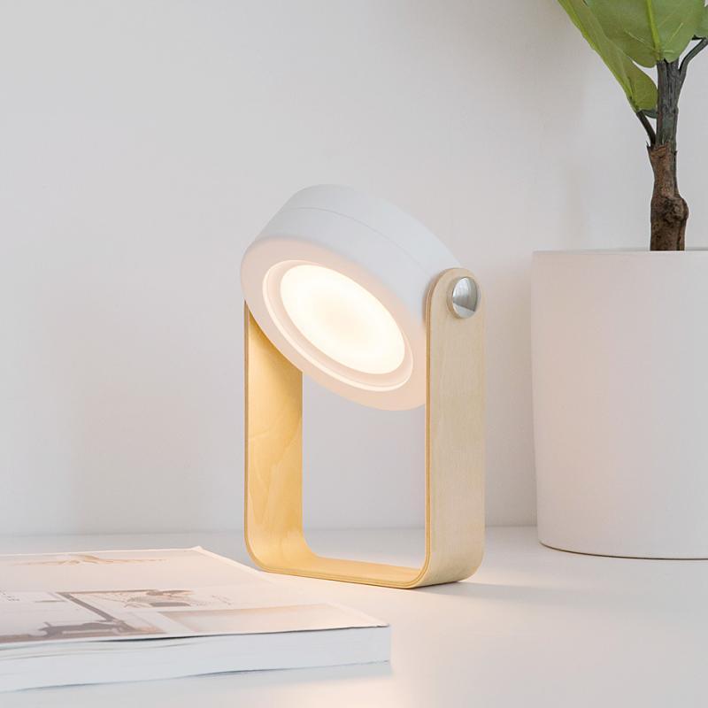 Retractable Bedroom Bedside Reading Light Folding Led Desk Lamp Wooden Handle Portable Lantern Light For Camping Emergency Lamps Decorative Table Lamp Cute Study Lamps for Bedroom Décor