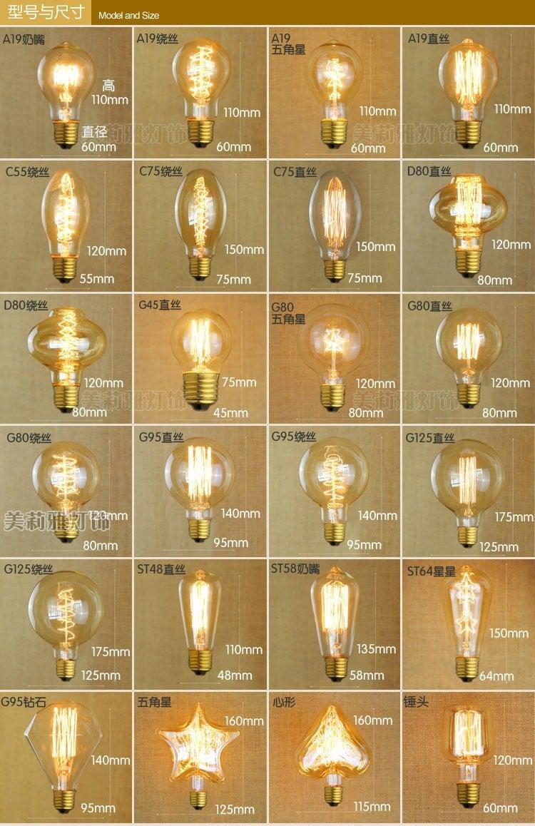 Retro Edison Lamp Bulb Vintage Light Ampoules Decoratives Incandescent Bulb Round Decorative Vintage Style Old Fashioned Incandescent Light Bulbs Light For Holiday Christmas Party
