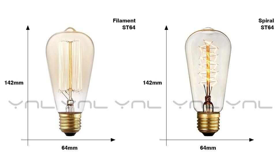 Retro Edison Light Bulb Vintage Edison Lamp Vintage Incandescent  Edison Light Bulbs Edison Filament Light Bulb Dimmable Warm White Different Shape Light