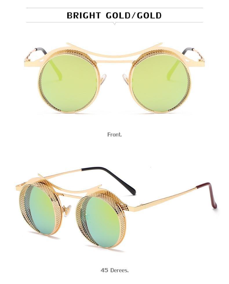 Retro Metal Round Circle Frame Sunglasses For Men New Fashionable New Round Shape Style Glasses For Women New Vintage Luxury Style Retro Sunglasses