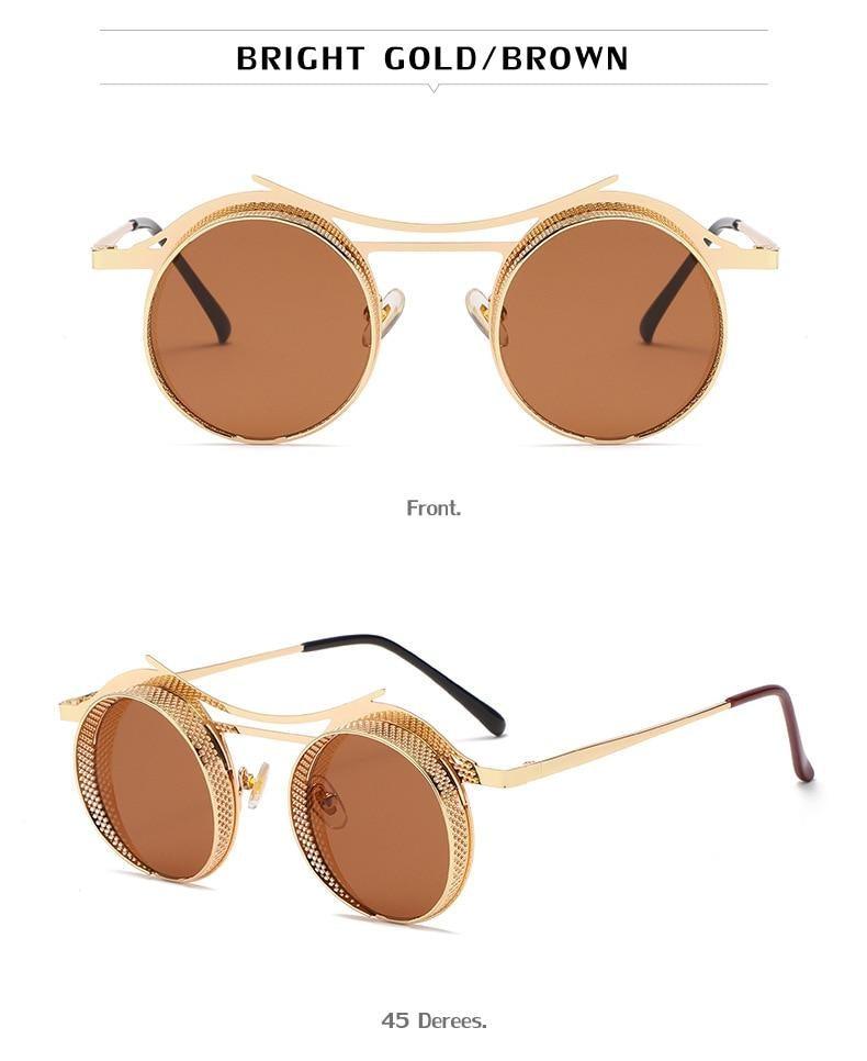 Retro Metal Round Circle Frame Sunglasses For Men New Fashionable New Round Shape Style Glasses For Women New Vintage Luxury Style Retro Sunglasses