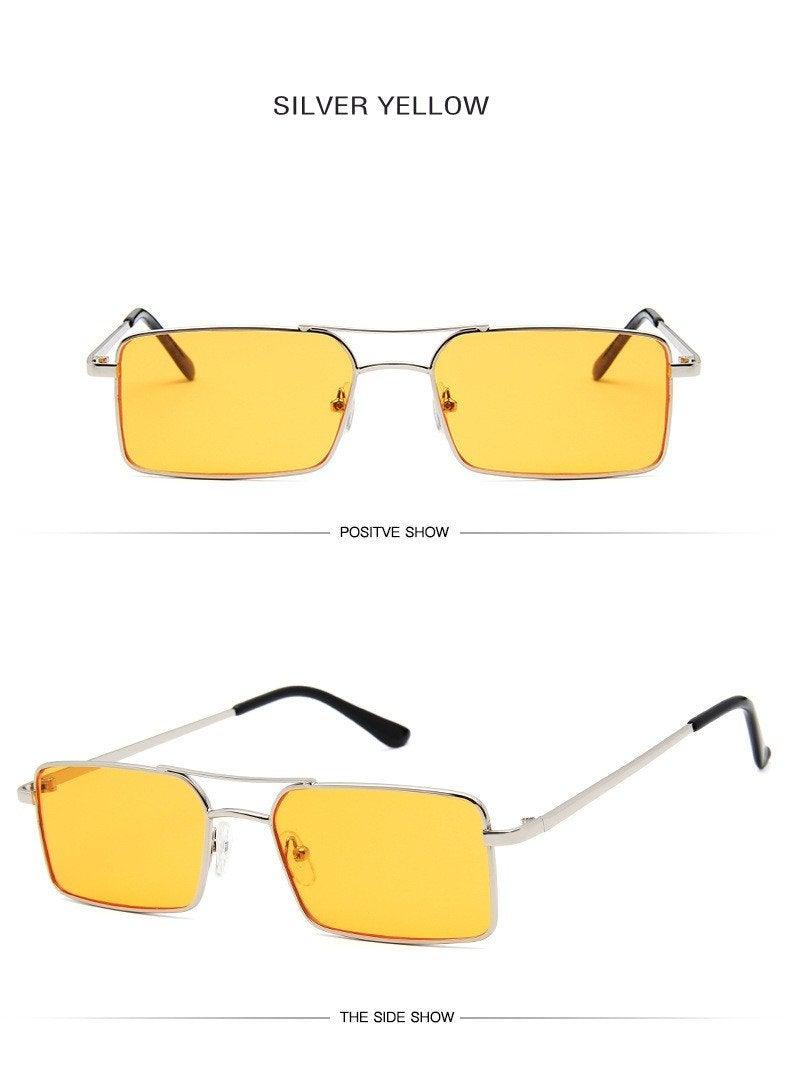 Retro Summer Rectangle Sunglasses For Women Glasses Style New Vintage Design Sun Glasses Metal Lightweight Frame Glasses For Women