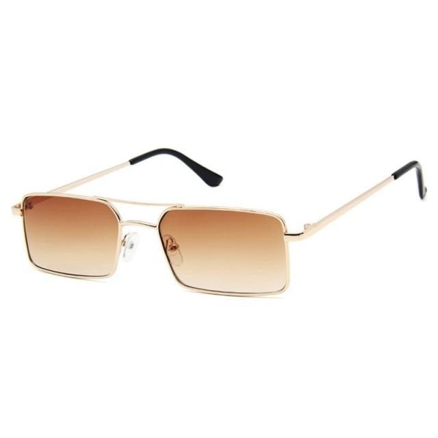 Retro Summer Rectangle Sunglasses For Women Glasses Style New Vintage Design Sun Glasses Metal Lightweight Frame Glasses For Women