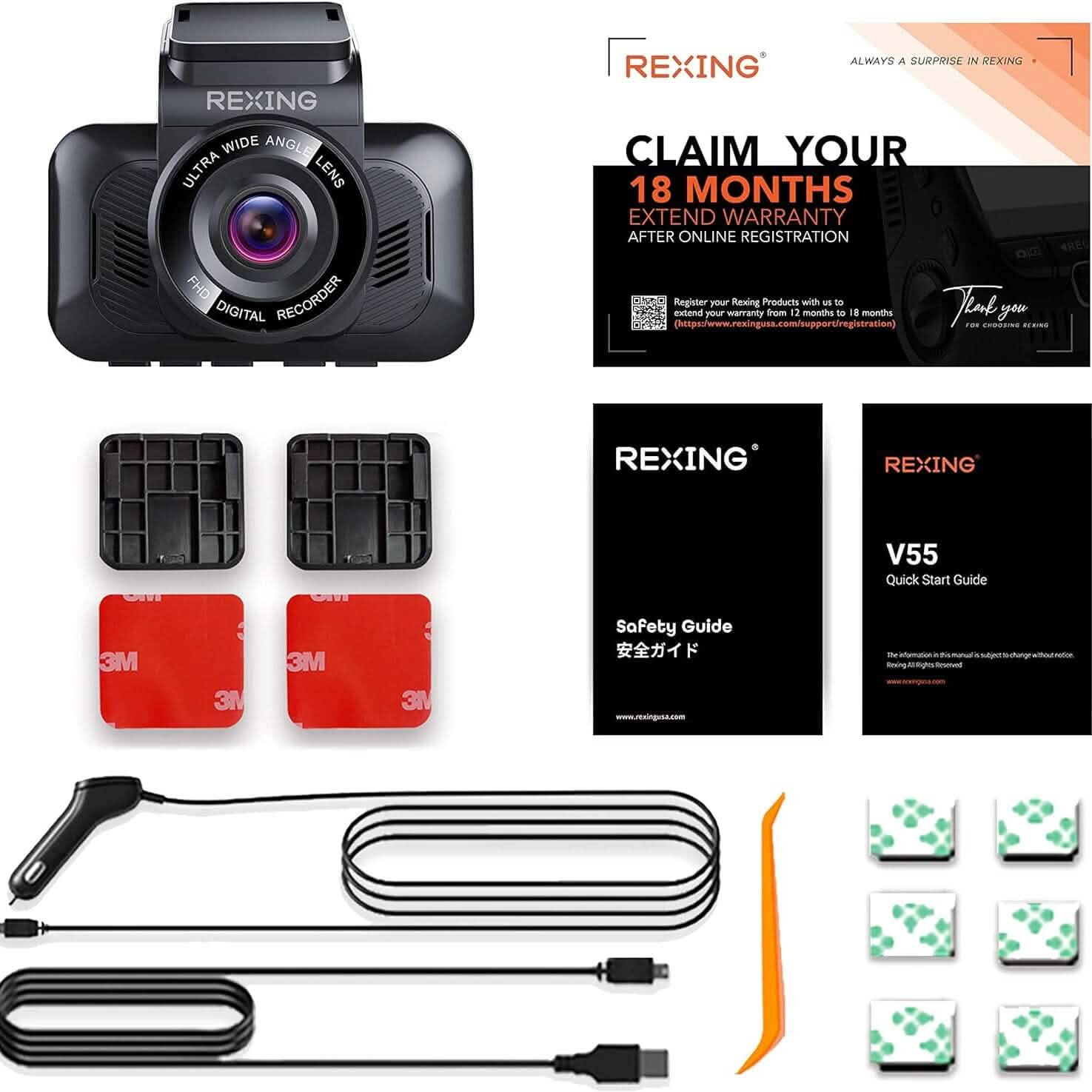 RexingUSA V55 Dash Cam  (Refurbished)