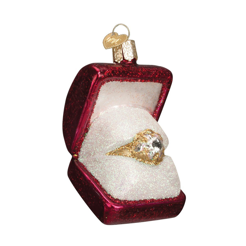 Ring In Box Glass Ornament