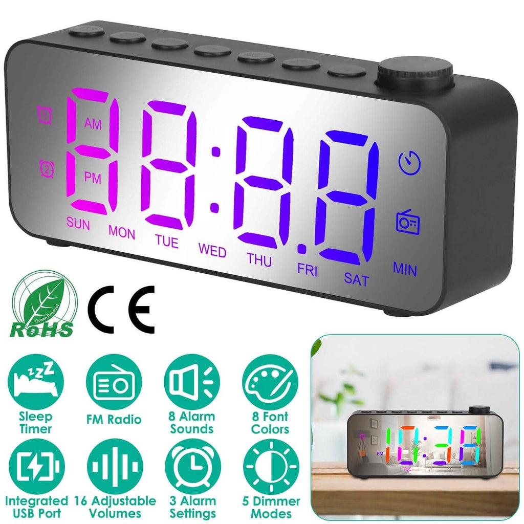 RGB Color LED Digital Alarm Clock
