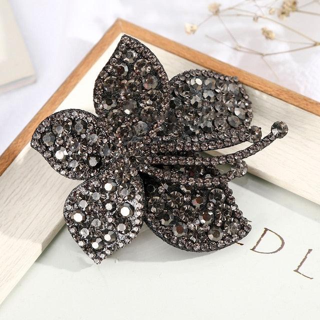 Rhinestone Flower Barrettes Hair Clips for Women Vintage Crystal Hairpins Girls Hair Accessories Jewelry Hairgrip Claws Fashion Hairgrips Accessories For Party