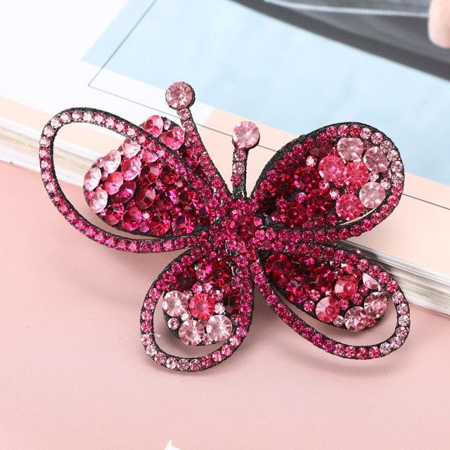 Rhinestone Flower Barrettes Hair Clips for Women Vintage Crystal Hairpins Girls Hair Accessories Jewelry Hairgrip Claws Fashion Hairgrips Accessories For Party