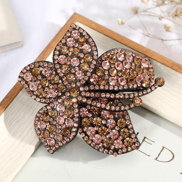 Rhinestone Flower Barrettes Hair Clips for Women Vintage Crystal Hairpins Girls Hair Accessories Jewelry Hairgrip Claws Fashion Hairgrips Accessories For Party
