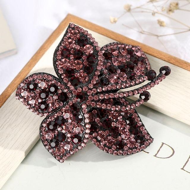 Rhinestone Flower Barrettes Hair Clips for Women Vintage Crystal Hairpins Girls Hair Accessories Jewelry Hairgrip Claws Fashion Hairgrips Accessories For Party