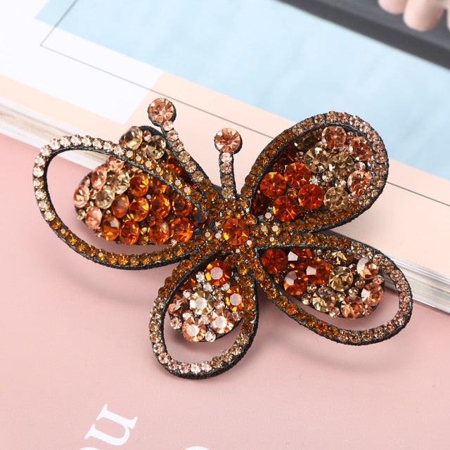Rhinestone Flower Barrettes Hair Clips for Women Vintage Crystal Hairpins Girls Hair Accessories Jewelry Hairgrip Claws Fashion Hairgrips Accessories For Party