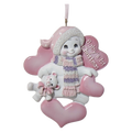 Baby's 1st Christmas - Snowman Ornament - Pink