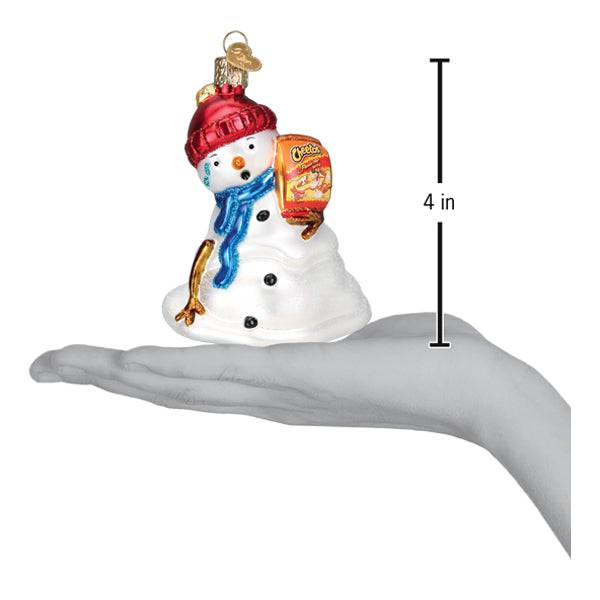 Flamin' Hot Cheetos Snowman Glass Ornament