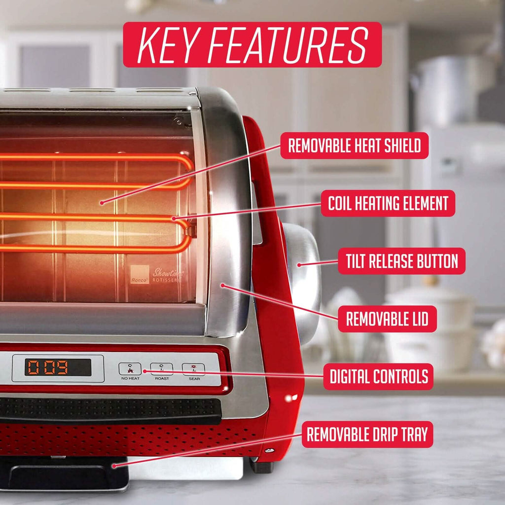 Ronco EZ-Store Rotisserie Oven, Large Capacity (15lbs) Countertop Oven