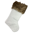 21" Knit Fabric Stocking - Brown Cuff