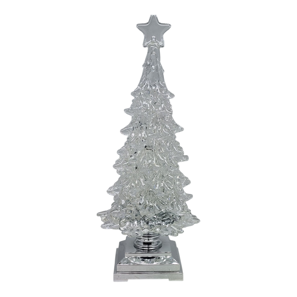 Twinkling Frost Lighted Waterglobe Tree - 12.5"