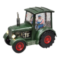 Lighted Water Globe Tractor with Santa Driving