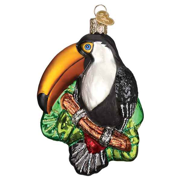 Toucan Glass  Ornament