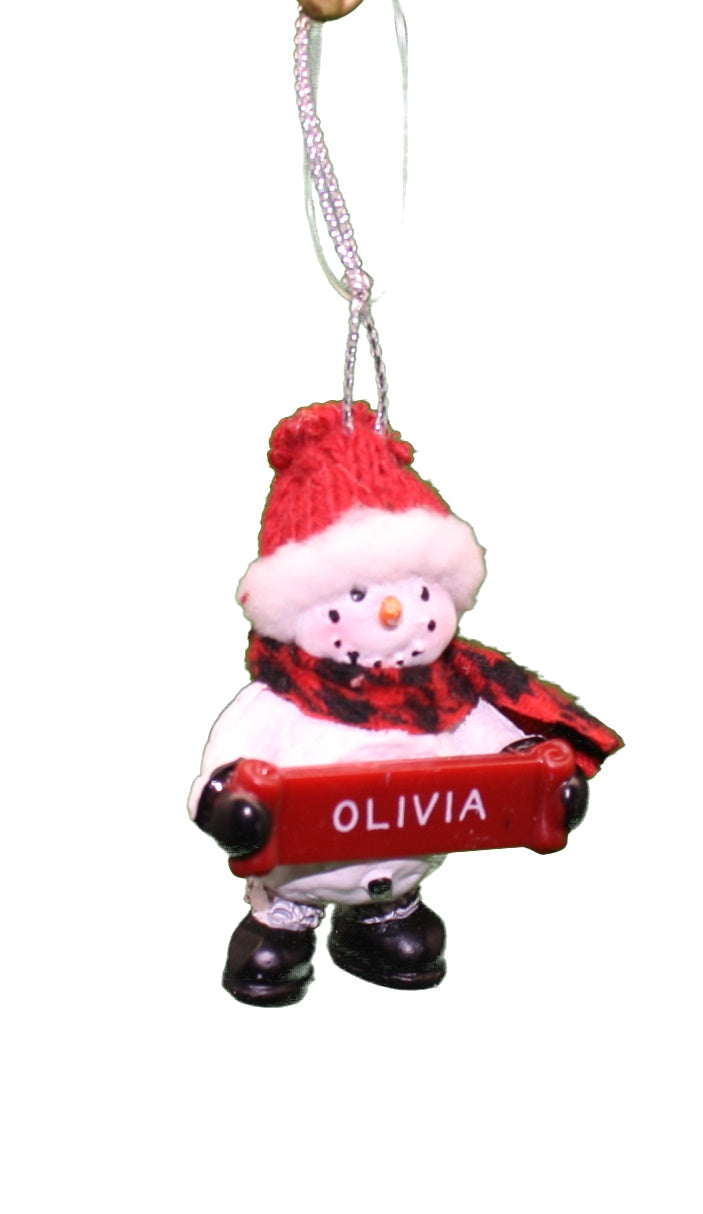Cozy Snowman Ornament (Letters G - R) -