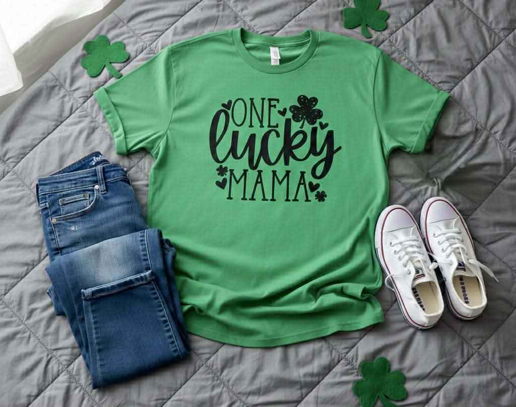 Women's St. Patrick's Day One Lucky Mama Tee Shirt