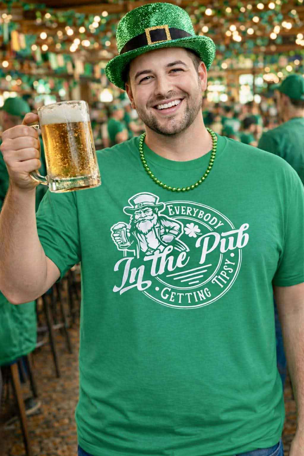 Men’s Handmade “Everybody in the Pub Getting Tipsy” St. Patrick’s Day Tee