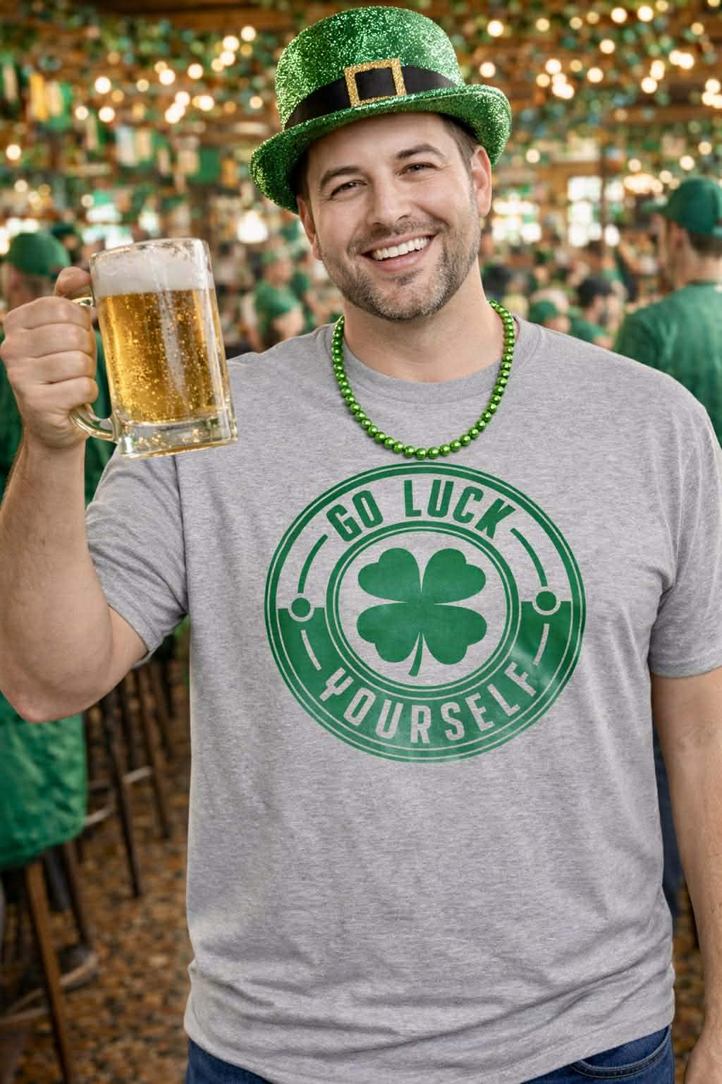 Men’s Handmade “Go Luck Yourself” St. Patrick’s Day Tee