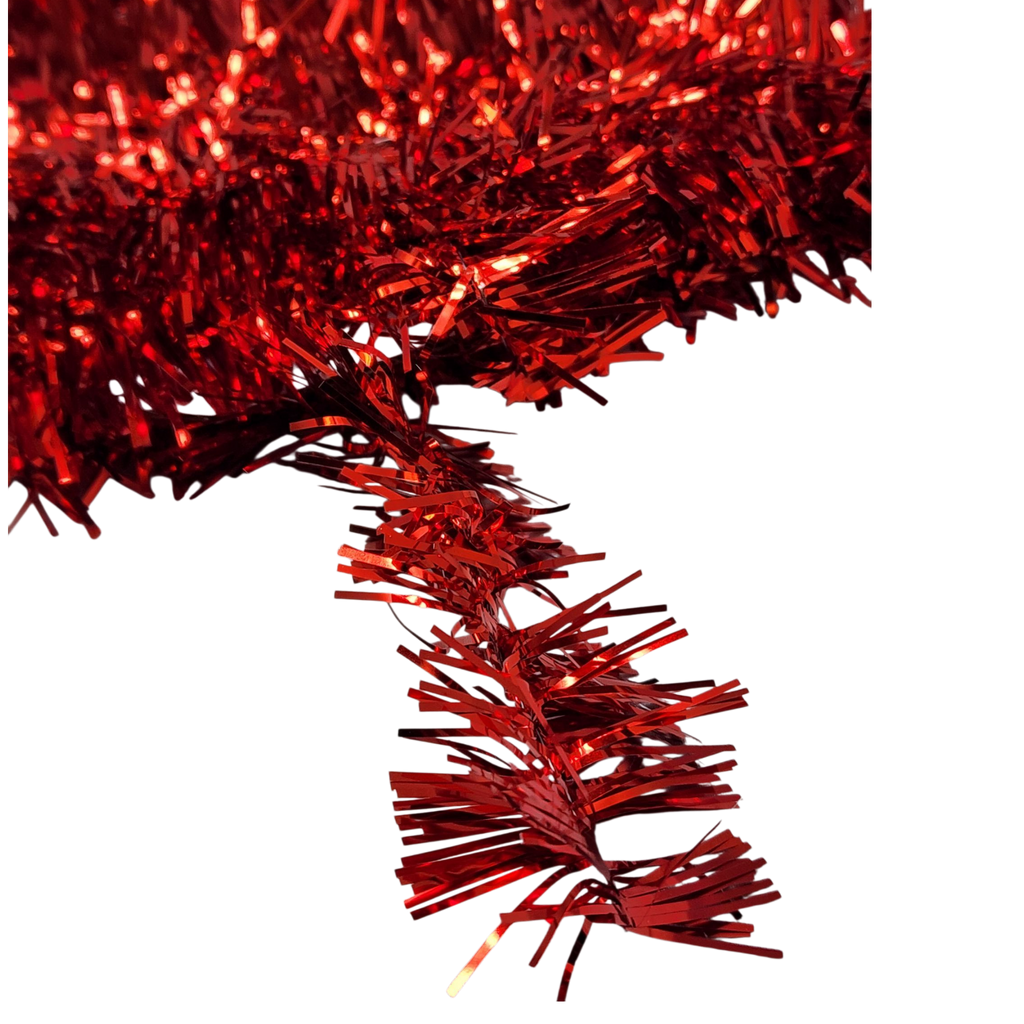 40 Feet Metallic Tinsel Garland - Red