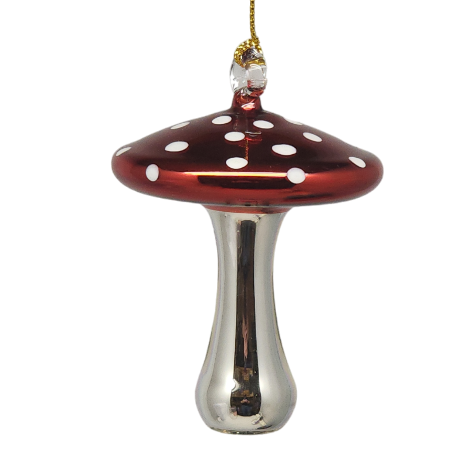 Shiny Cutes Red Mushroom Egyptian Glass Ornament