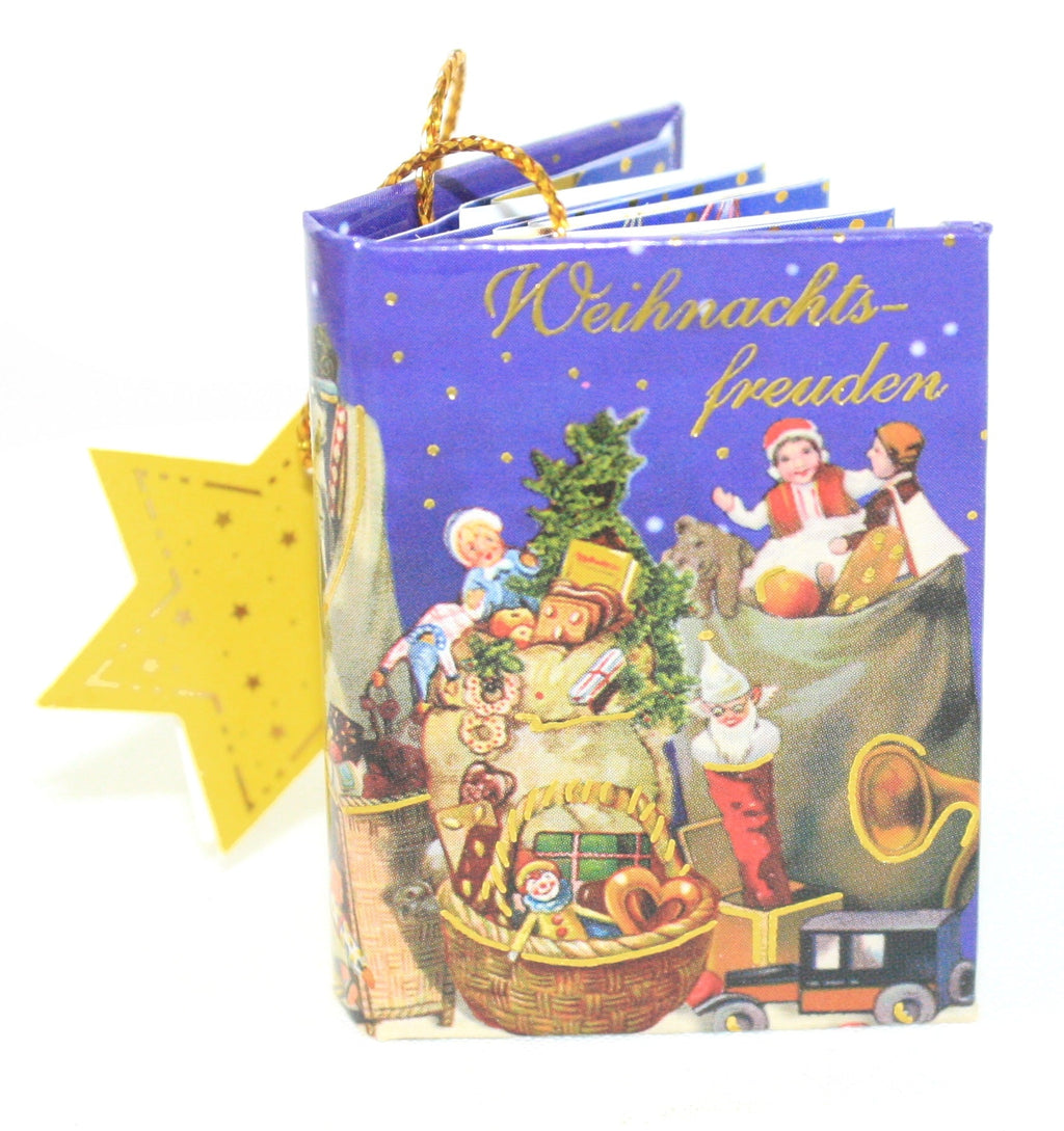 Popup Mini Book German Ornament - Blue