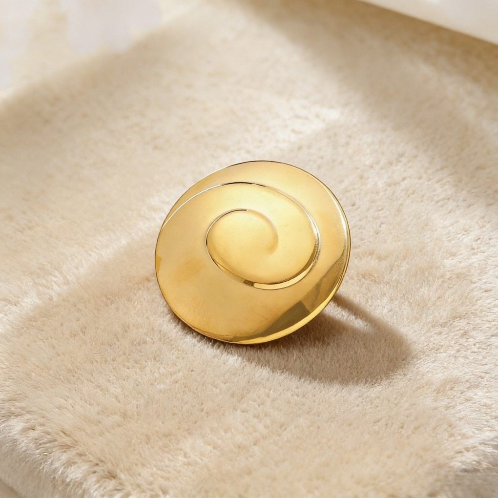 Vintage Spiral Snail Stainless Steel Brooch