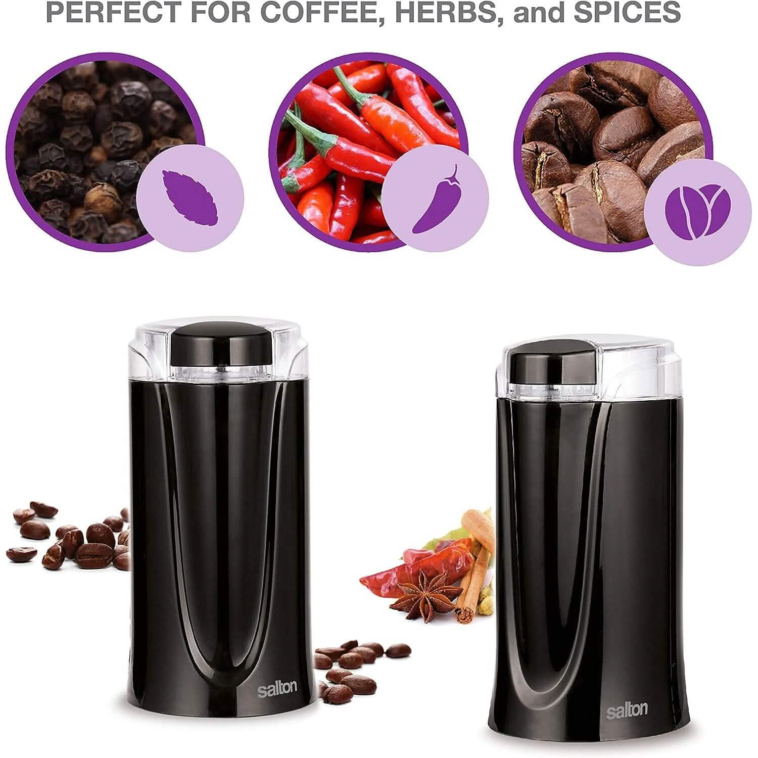 Salton Coffee, Spice & Herb Electric Grinder - Black