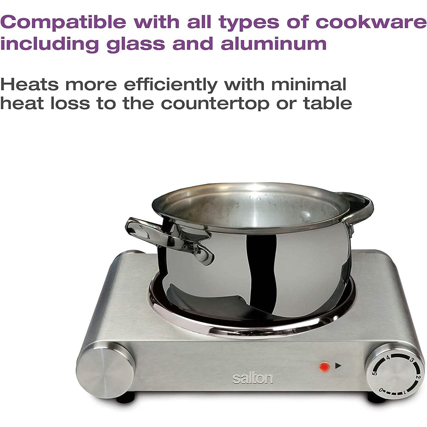 Salton Stainless Steel Infrared Portable Electric Cooktop
