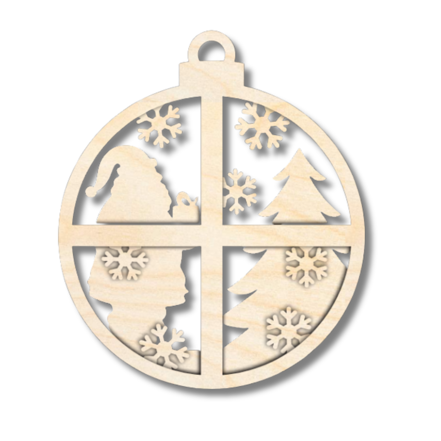 Unfinished Wood Layered Circle Christmas Ornaments | 2 or 3 Piece | 5" Tall | 1/8" Wood | Wood Craft DIY
