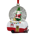 Camper Snowglobe Ornament - Santa