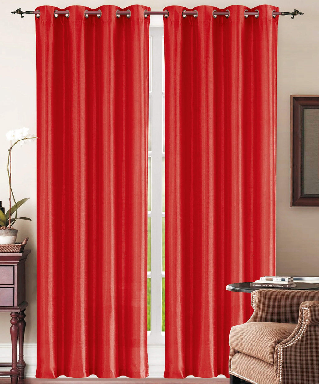 Set of 2: Grommet Curtain Panels - Assorted Colors