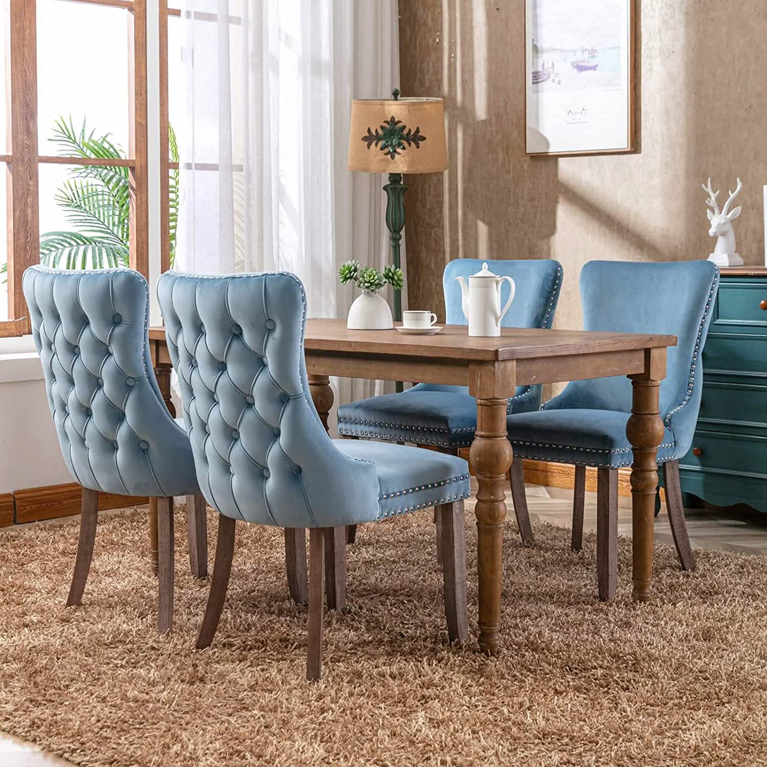 Set of 2: Upholstered Dining Chairs
