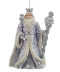 Lavender Blue and Silver Santa With Owl