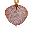 Copper Aspen Leaf with Sheer Ribbon Ornament
