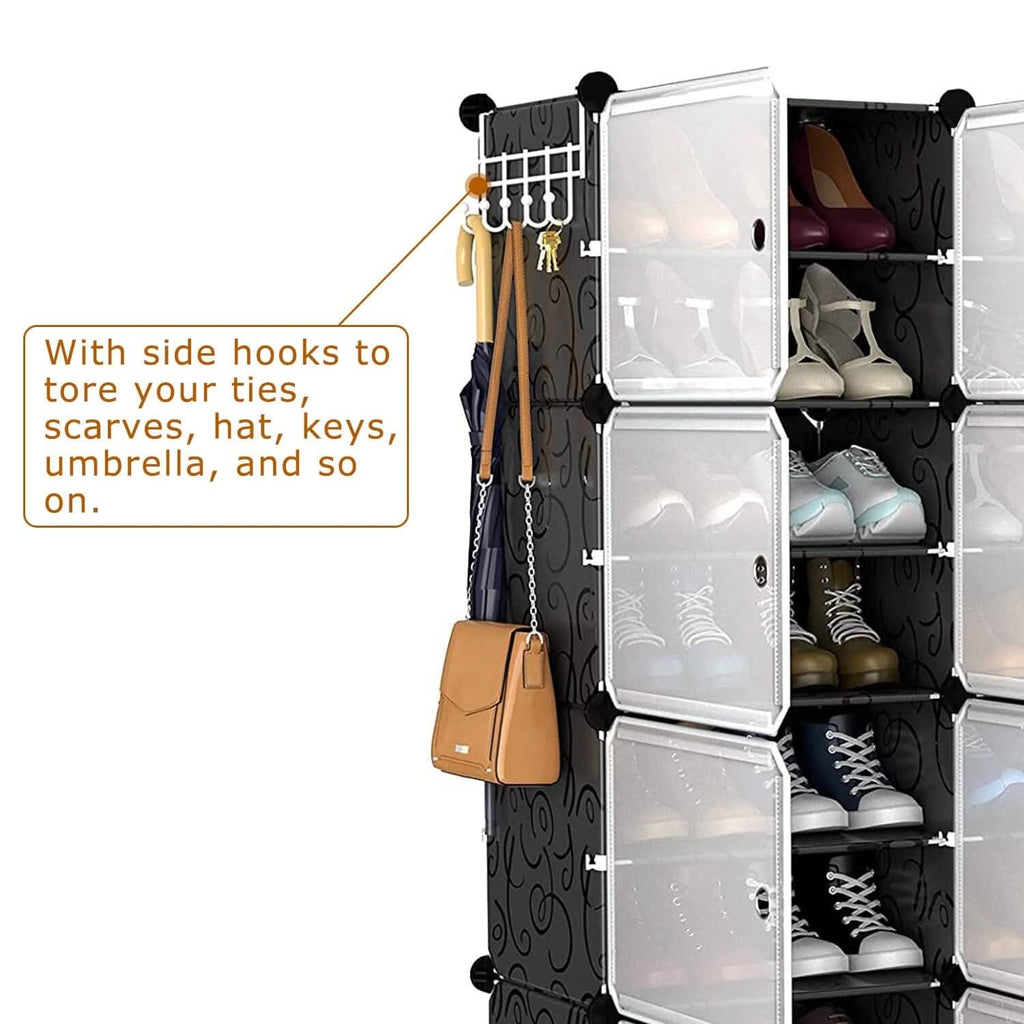 Shoe Rack Organizer with Transparent Doors