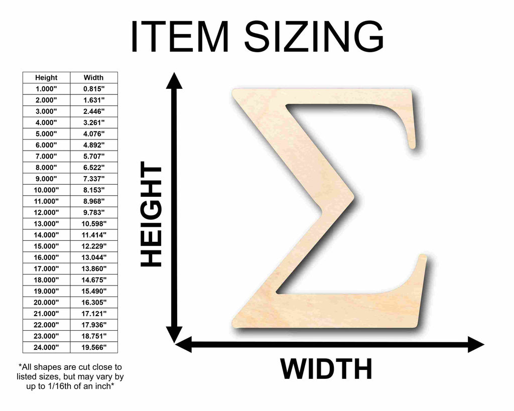 Unfinished Wood Sigma Silhouette - Craft- up to 46" DIY