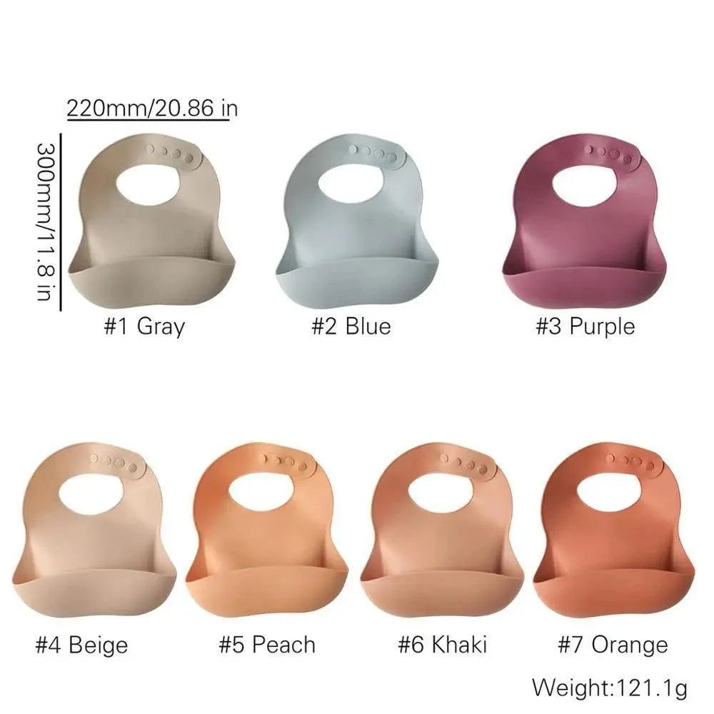 Silicone Bibs For Kids Newborn Baby Feeding Tableware Waterproof  Baby Bibs For Toddler Bib For Kids