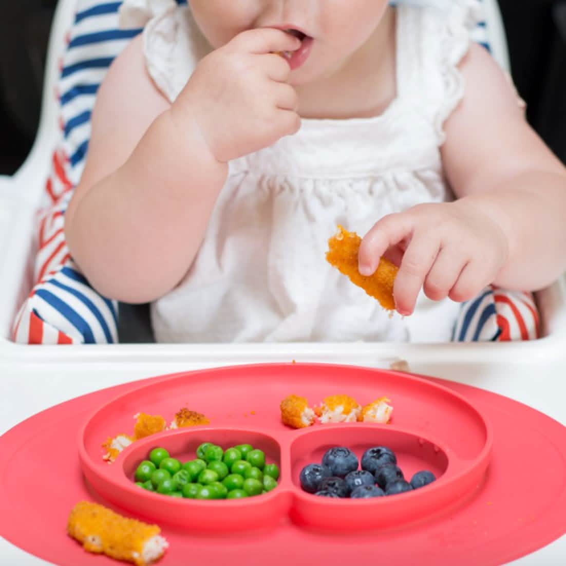 Silicone Feeding Placemat and 3-Section Plate