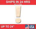 Unfinished Wood Block Symbol Exlamation Point - Craft - up to 46" DIY
